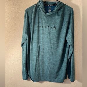 Teal Hurley hooded athletic material
